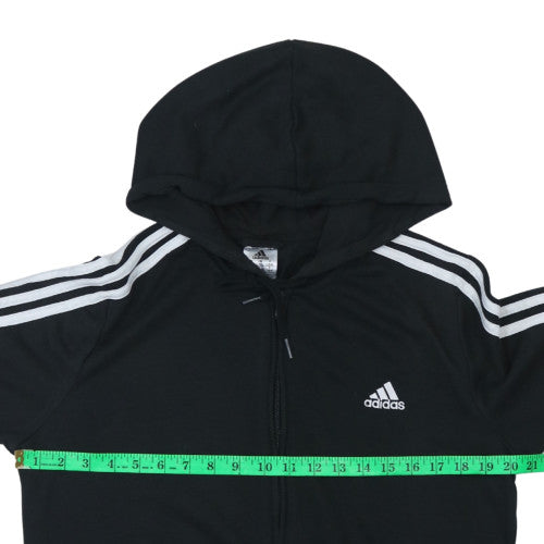 Adidas Womens Black Full Zip Hoodie L 16-18 Hooded Sweatshirt