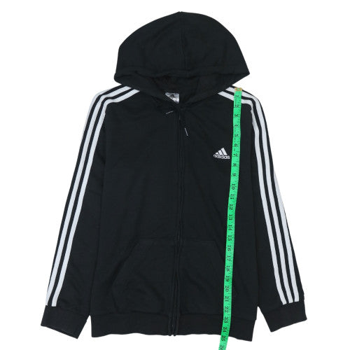 Adidas Womens Black Full Zip Hoodie L 16-18 Hooded Sweatshirt