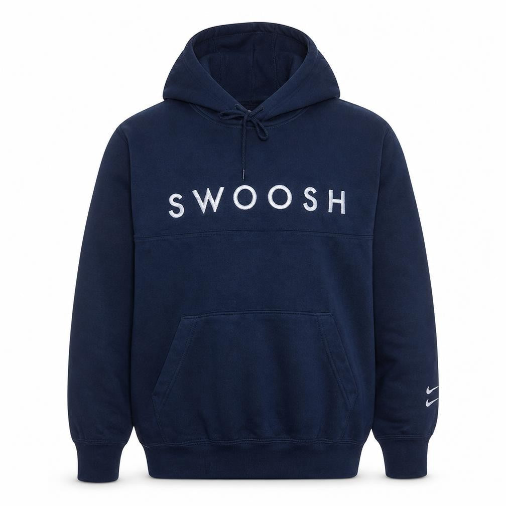 Nike Women's Navy Blue Pullover Hoodie Medium Swoosh Logo