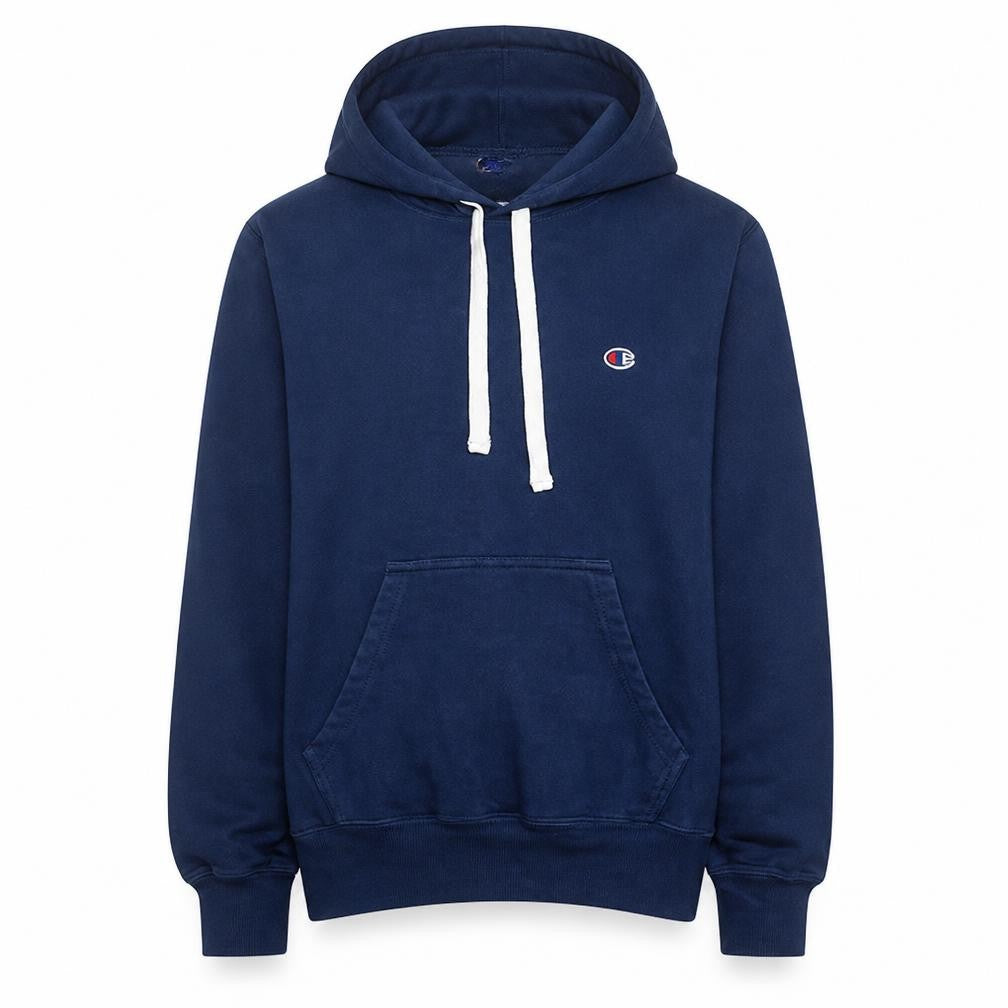 Champion Men's Blue Pullover Hoodie Size L Fleece Logo Sweatshirt