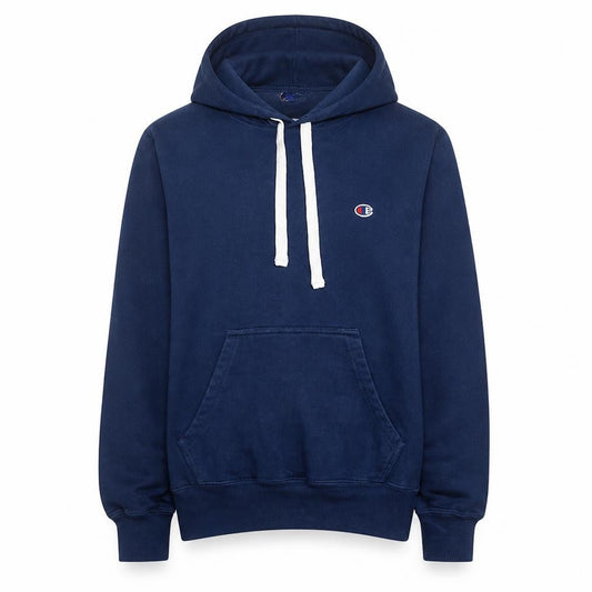 Champion Men's Blue Pullover Hoodie Size L Fleece Logo Sweatshirt