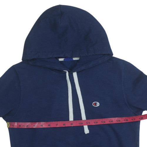 Champion Men's Blue Pullover Hoodie Size L Fleece Logo Sweatshirt