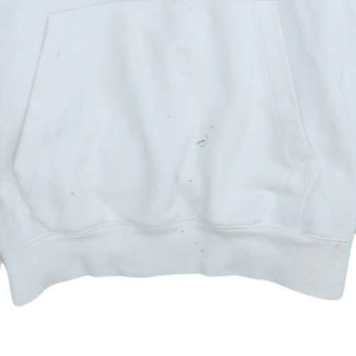 Champion Men's White Pullover Hoodie Medium Graphic Logo Sportswear