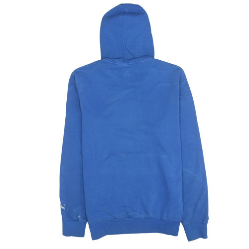 Puma Men's Blue Pullover Hoodie Size M Logo Fleece Sweatshirt