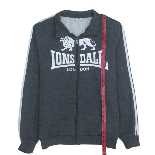 Lonsdale Mens Grey Full Zip Sports Sweatshirt M