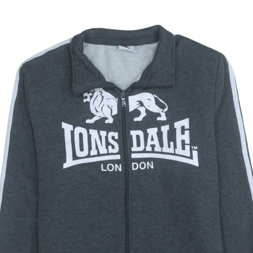 Lonsdale Mens Grey Full Zip Sports Sweatshirt M