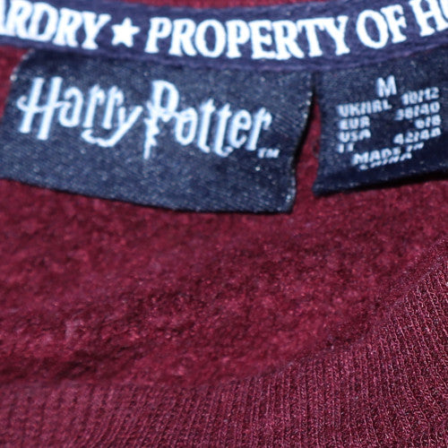 Harry Potter Womens Burgundy Sweatshirt M Crew Neck Hogwarts Owl Print