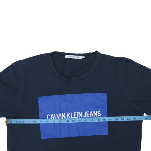 Calvin Klein Jeans Men's Blue XL Logo Graphic Cotton T-Shirt