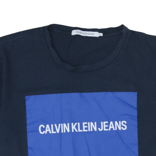Calvin Klein Jeans Men's Blue XL Logo Graphic Cotton T-Shirt