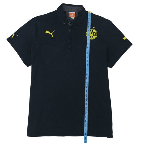 Puma Men’s Black 2XL Collared BVB Logo Polo Shirt