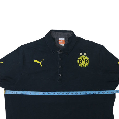 Puma Men’s Black 2XL Collared BVB Logo Polo Shirt