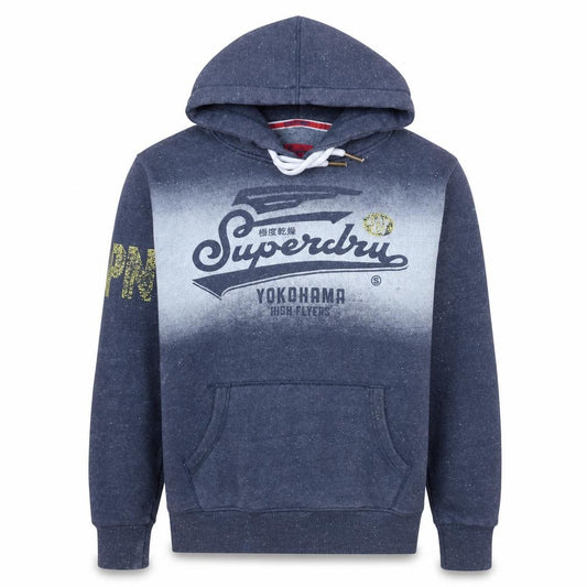 Superdry Men's Blue Pullover Hoodie Size M Graphic Logo Sweater