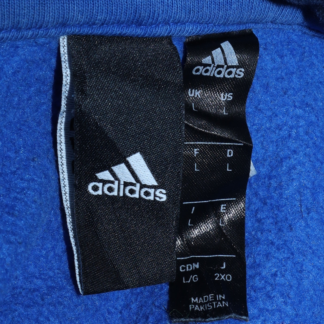 Adidas Men Blue Pullover Hoodie L Fleece Sportswear Sweatshirt