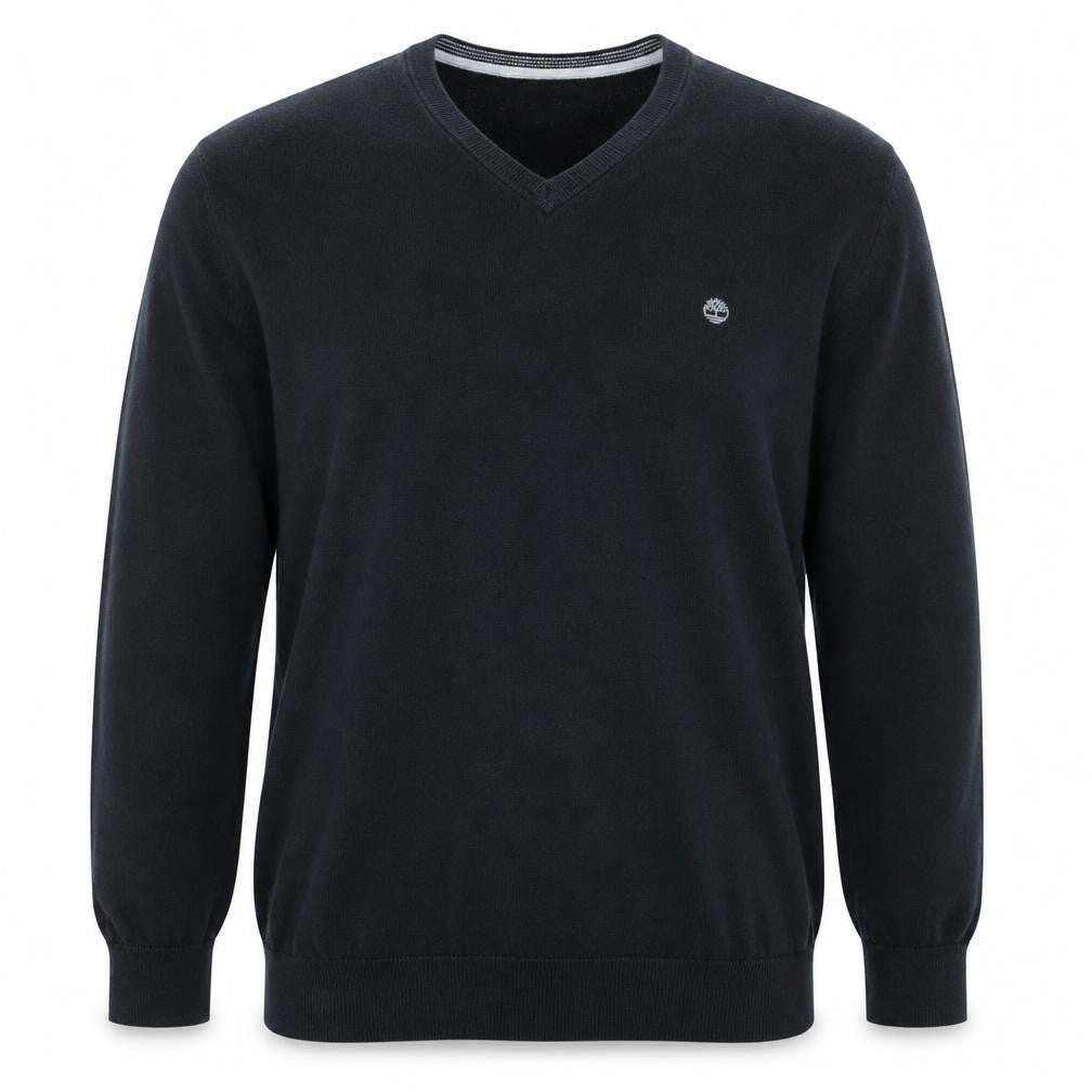 Timberland Men's Black 2XL V-Neck Cotton Pullover Jumper