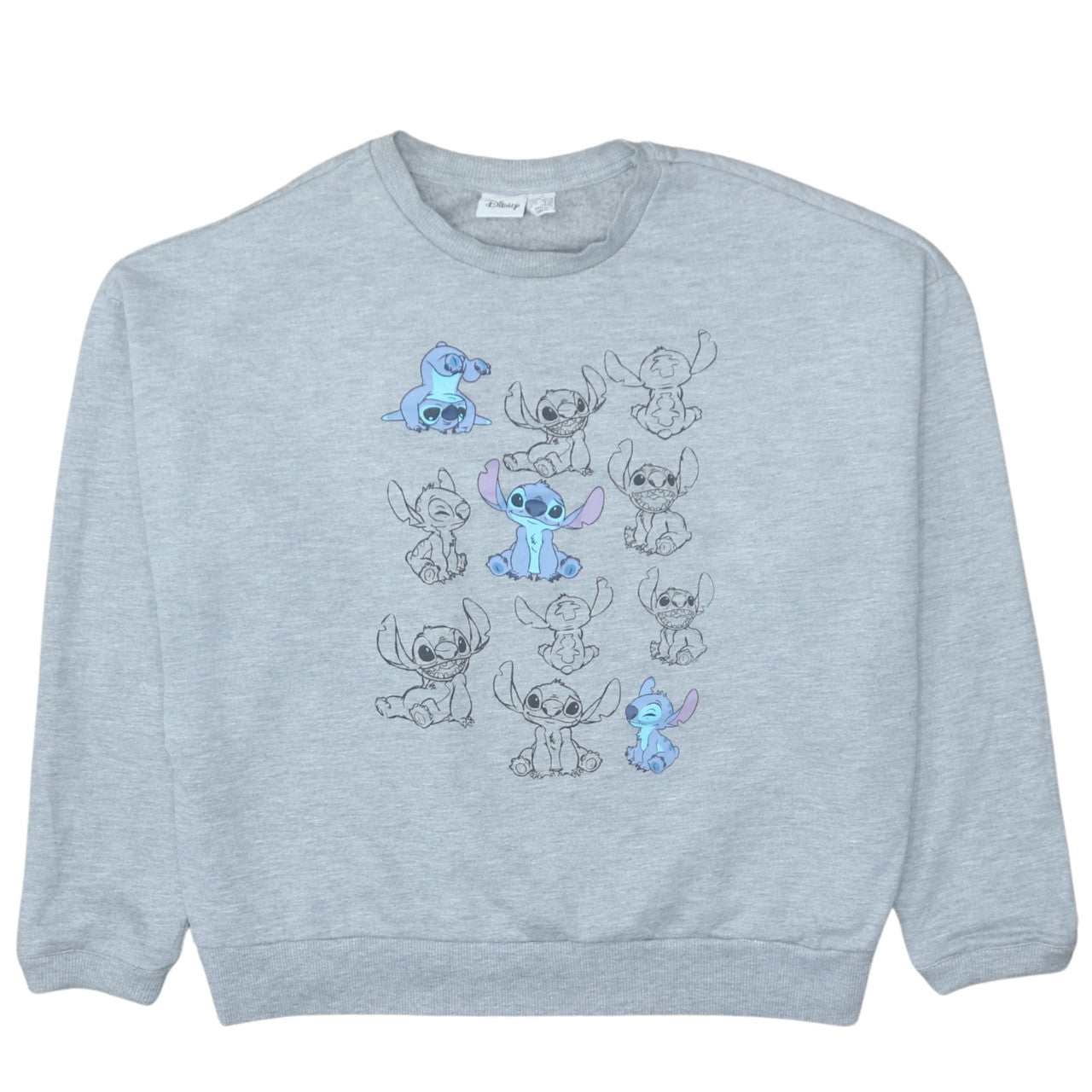 Disney Primark Women Grey Lilo & Stitch Pullover Sweatshirt Size M 12/14