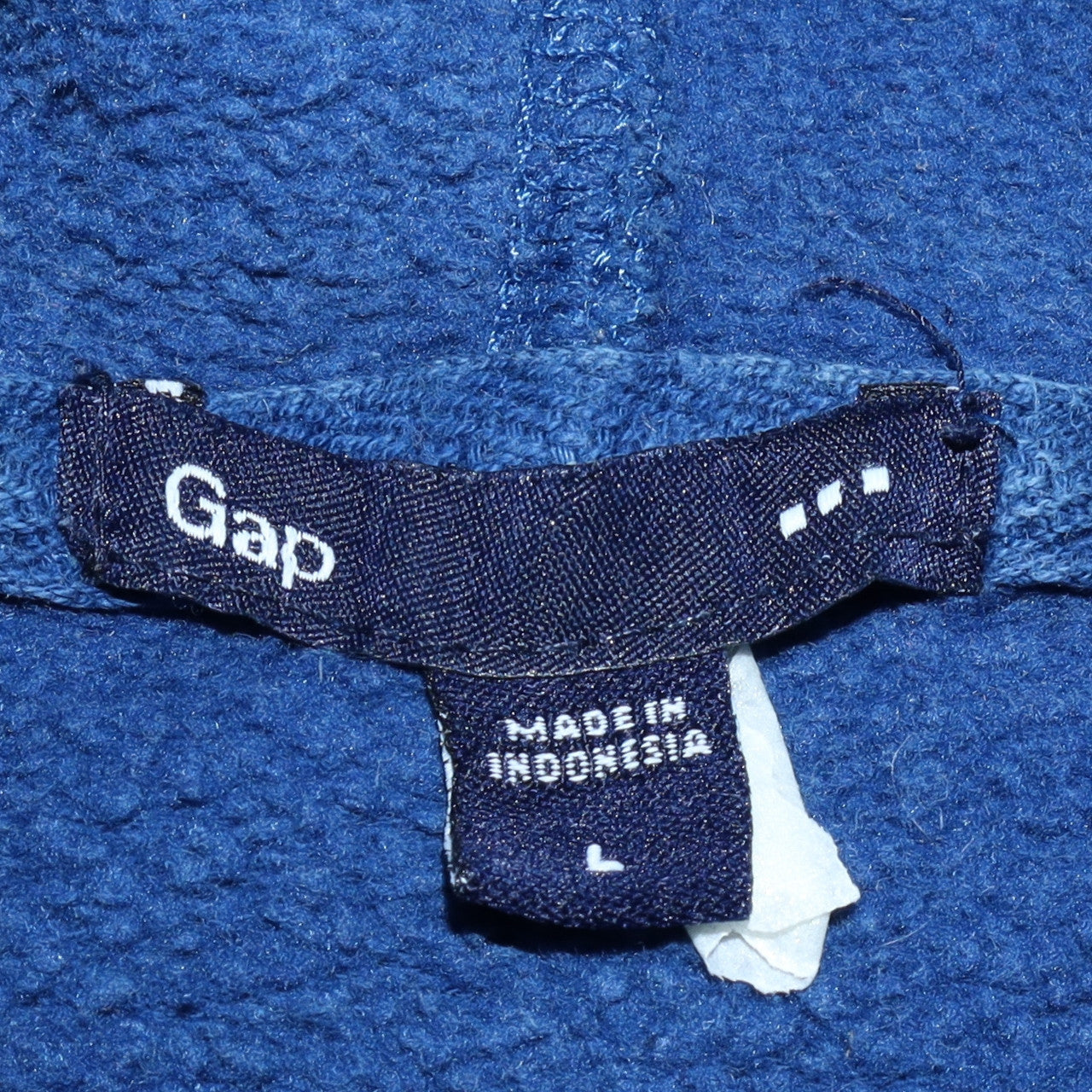 GAP Men's Blue Pullover Hoodie L Logo Fleece Sweatshirt