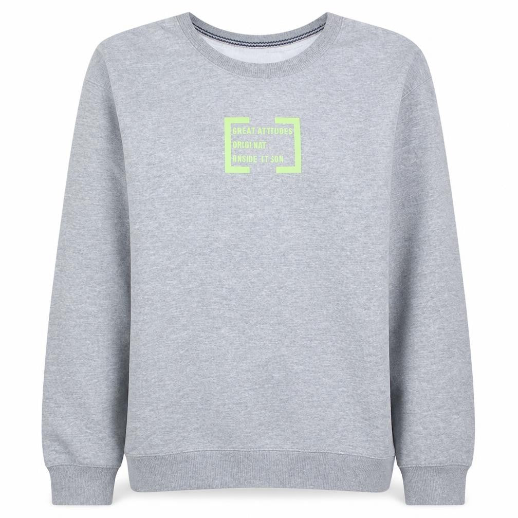 Outfitters Women Grey Crew Neck Pullover Sweatshirt M Relaxed Fit