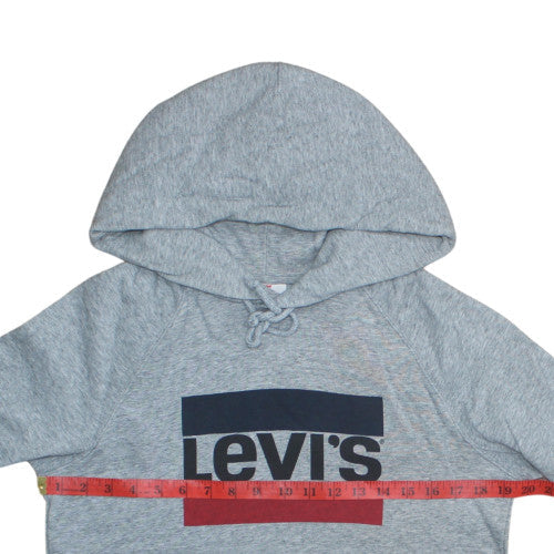Levi's Women’s Grey Pullover Hoodie XS Logo Graphic Casual Sweatshirt