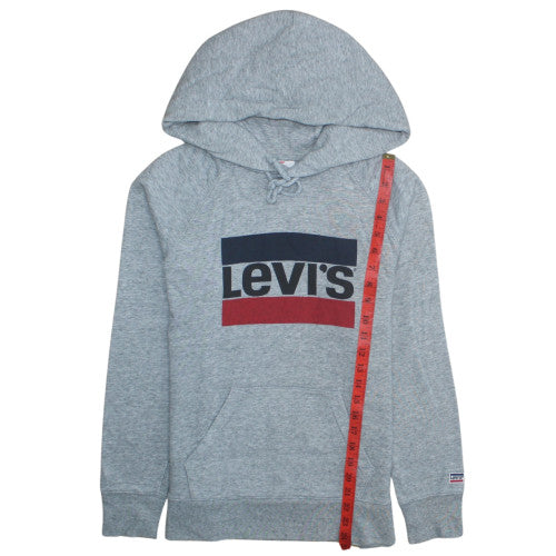 Levi's Women’s Grey Pullover Hoodie XS Logo Graphic Casual Sweatshirt
