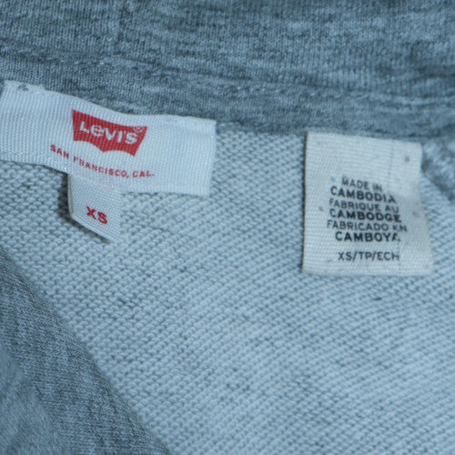 Levi's Women’s Grey Pullover Hoodie XS Logo Graphic Casual Sweatshirt