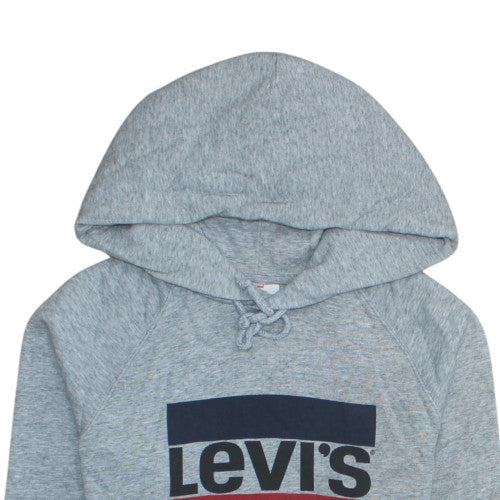 Levi's Women’s Grey Pullover Hoodie XS Logo Graphic Casual Sweatshirt