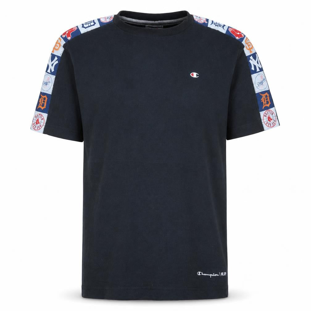 Champion MLB Black T-Shirt Men Medium Cotton Short Sleeve Sports