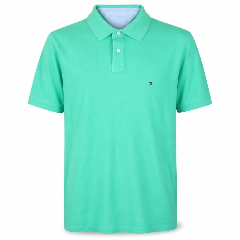 Tommy Hilfiger Men's Green Slim Fit Cotton Polo Shirt XL
