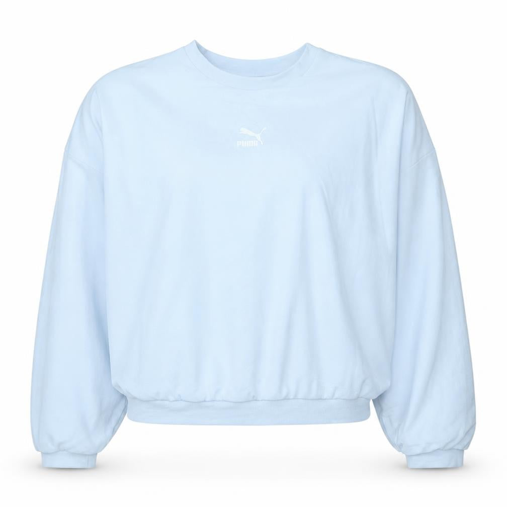 Puma Women Light Blue Crew Neck Pullover Sweatshirt XL