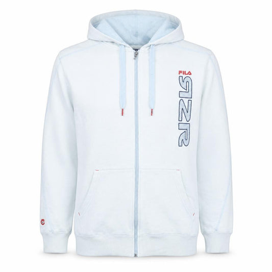 Fila Men's White Full Zip Hoodie M Sportswear Cotton Blend