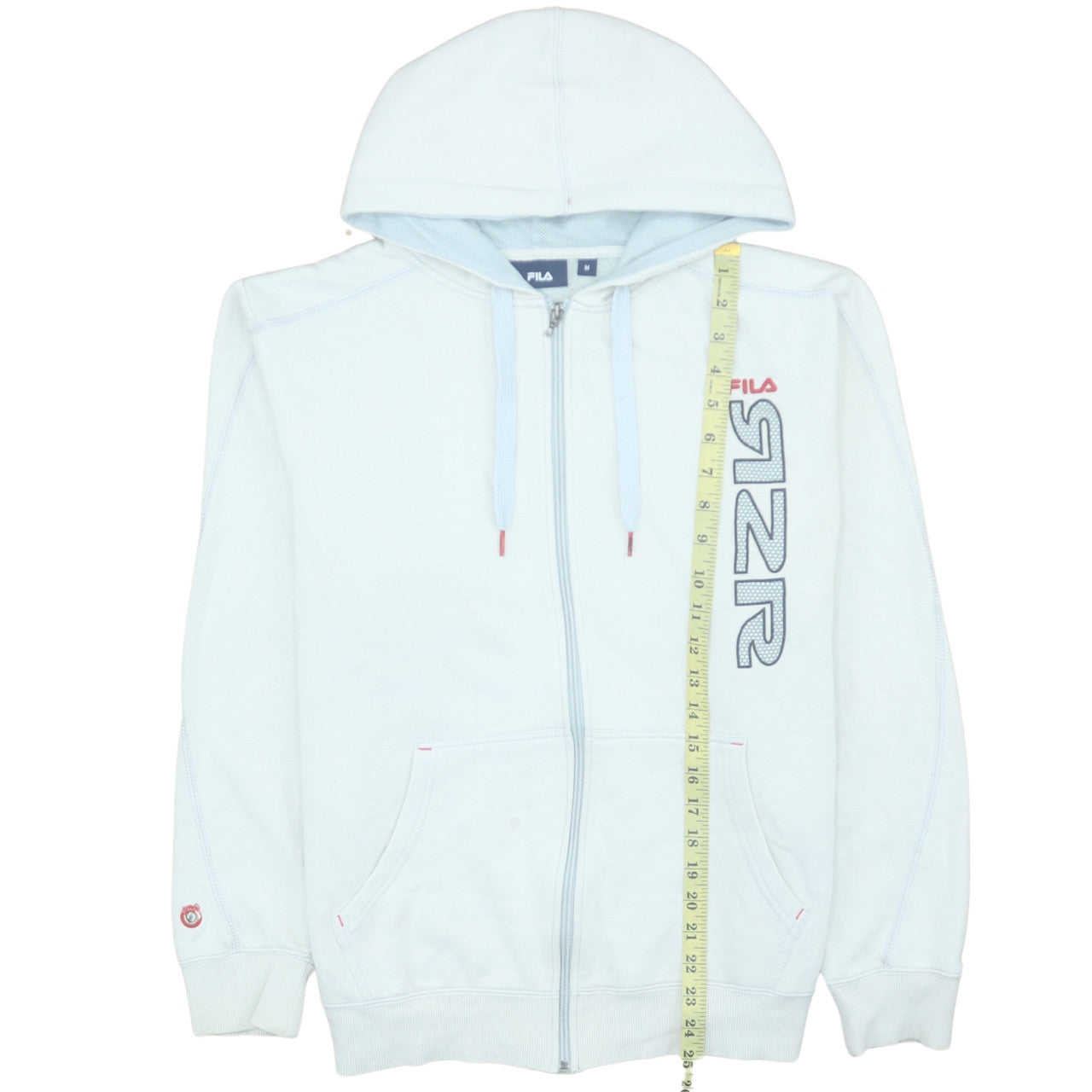 Fila Men's White Full Zip Hoodie M Sportswear Cotton Blend