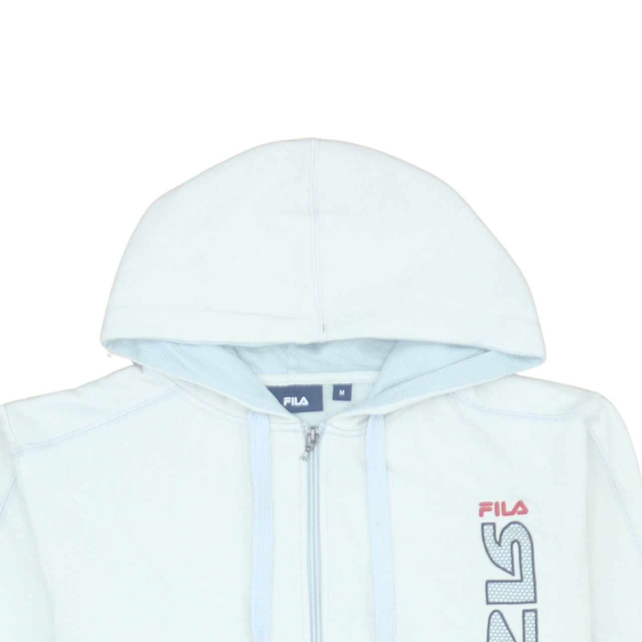 Fila Men's White Full Zip Hoodie M Sportswear Cotton Blend