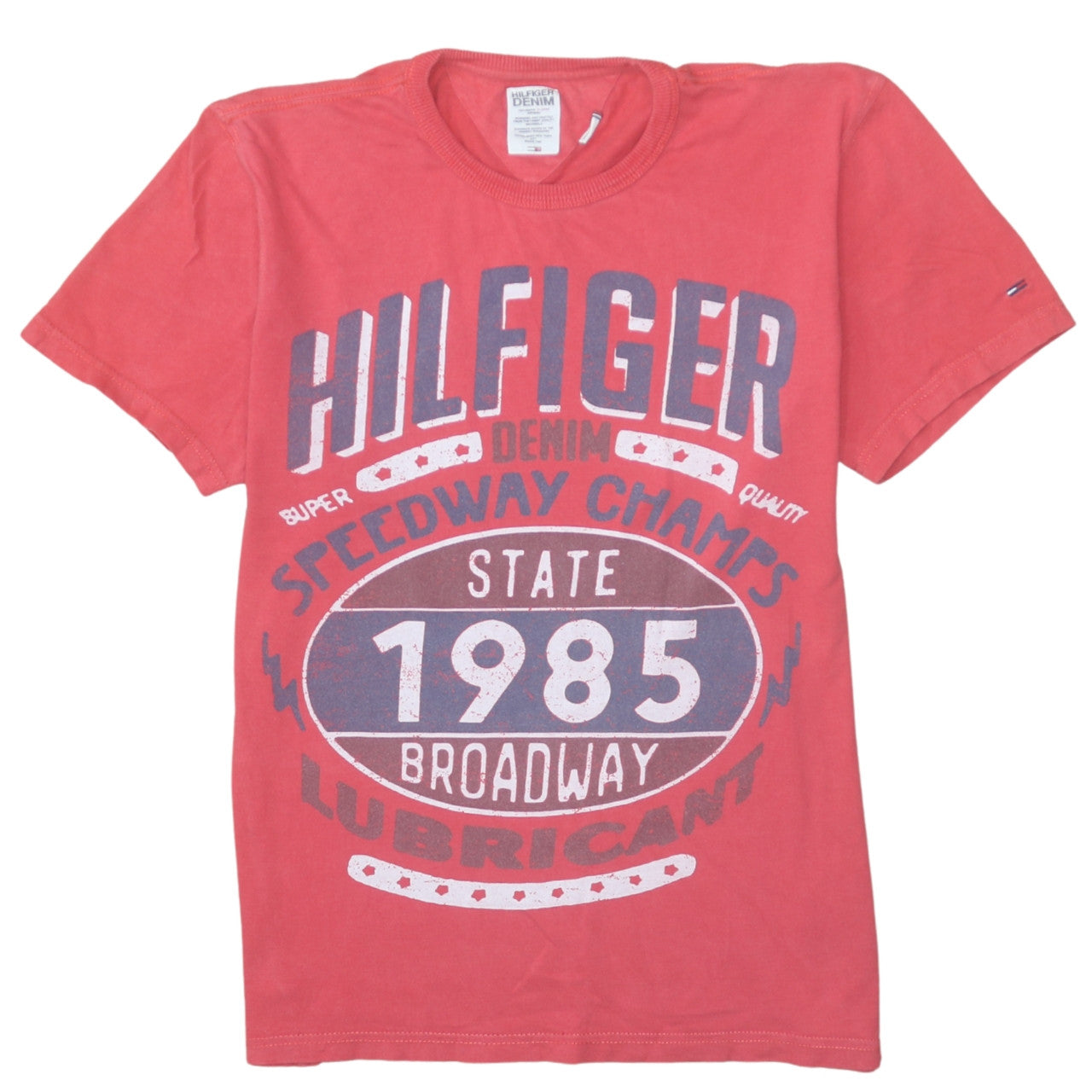 Tommy Hilfiger Denim Men's Red Graphic T-Shirt Size M Crew Neck