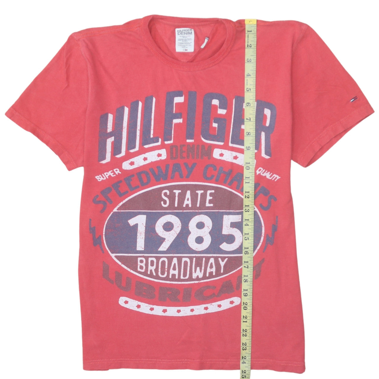 Tommy Hilfiger Denim Men's Red Graphic T-Shirt Size M Crew Neck