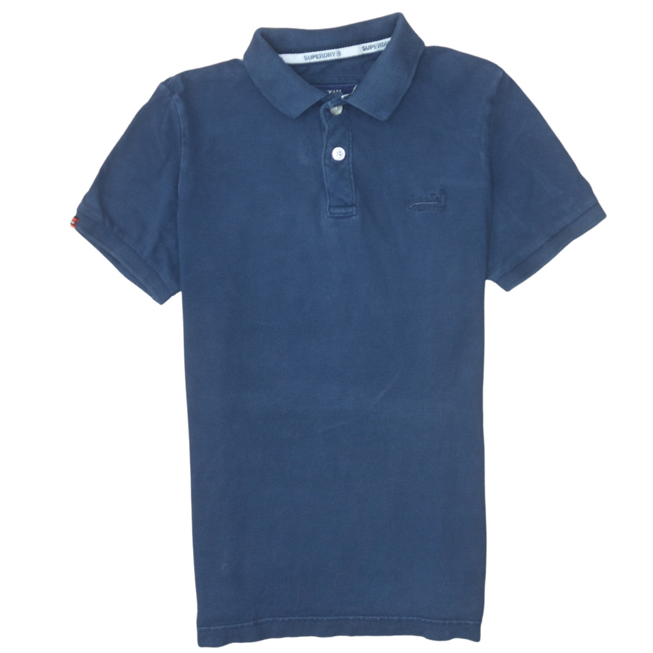 Superdry Men’s Blue Cotton Polo Shirt Medium Classic Fit