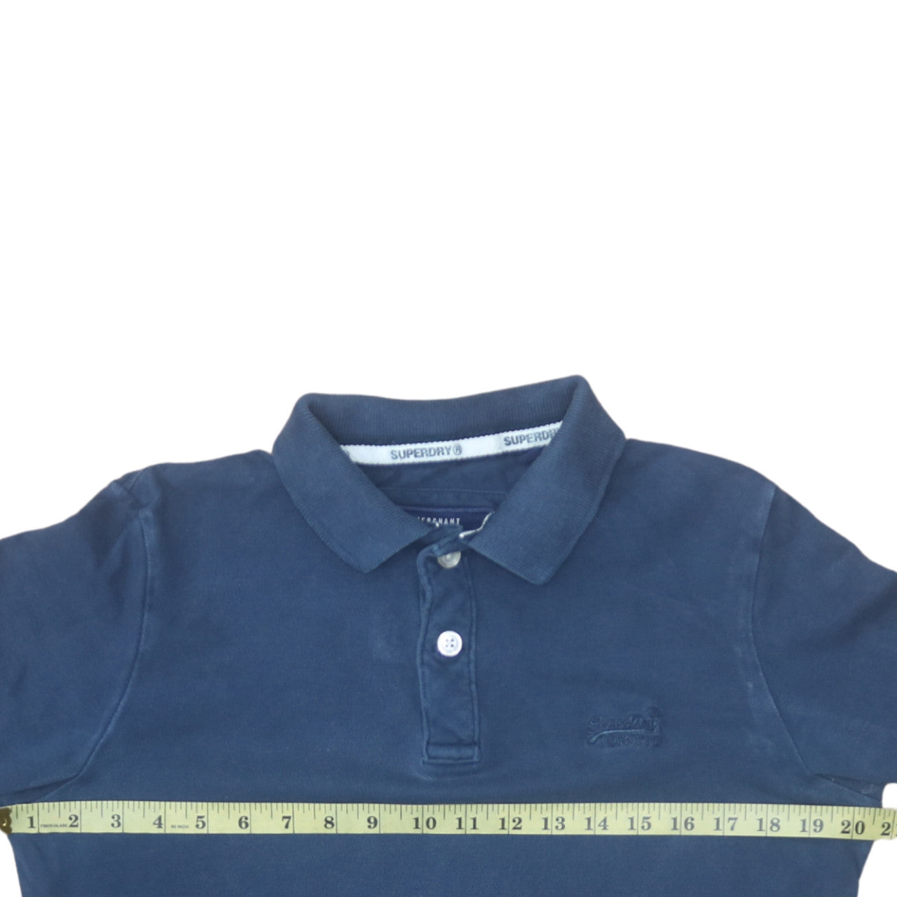 Superdry Men’s Blue Cotton Polo Shirt Medium Classic Fit