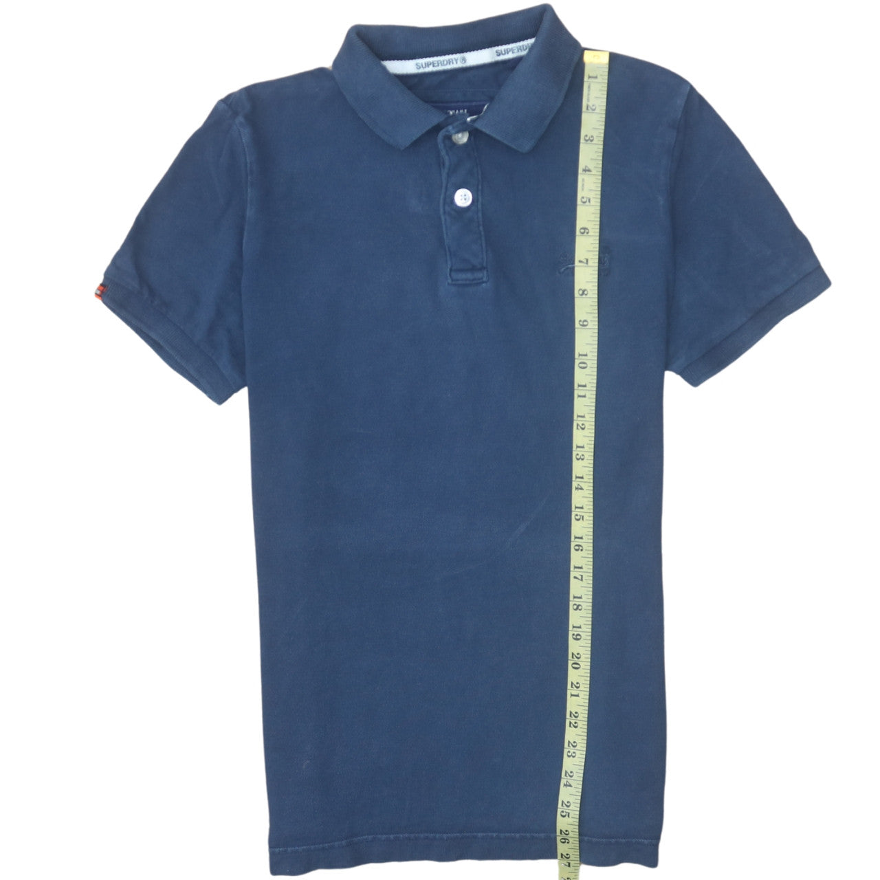 Superdry Men’s Blue Cotton Polo Shirt Medium Classic Fit