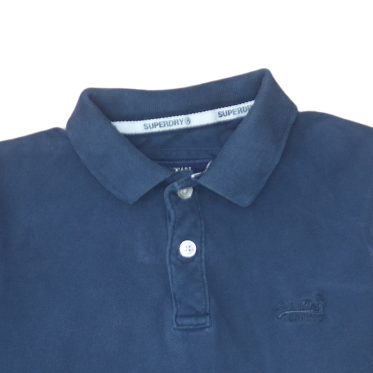 Superdry Men’s Blue Cotton Polo Shirt Medium Classic Fit