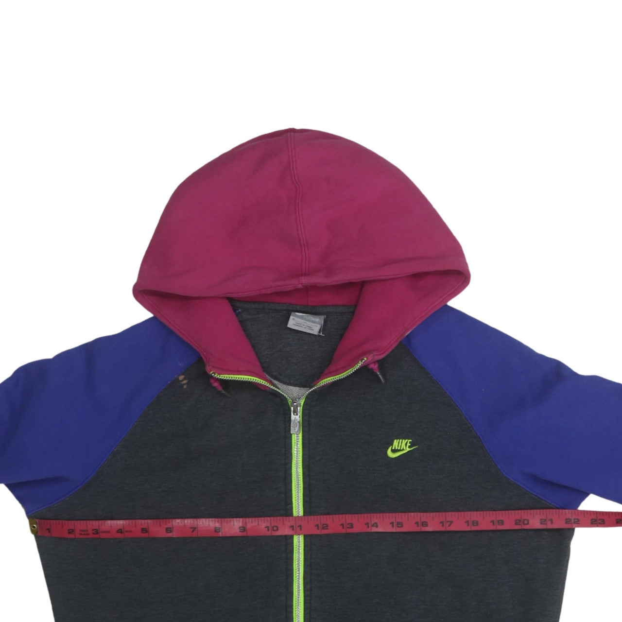 Nike Womens Multicolour Full Zip Hoodie XL 100% Cotton Hooded Sweatshirt