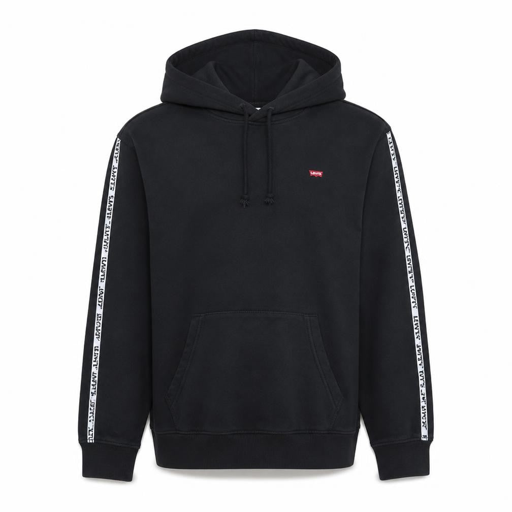 Levi's Men's Black XS Pullover Hoodie with Logo Tape Trim