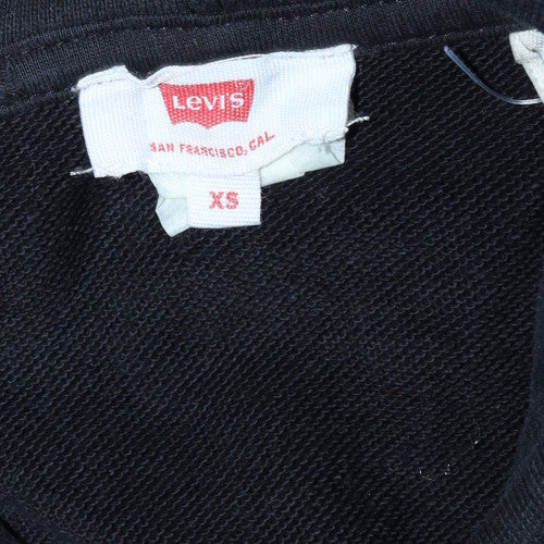 Levi's Men's Black XS Pullover Hoodie with Logo Tape Trim