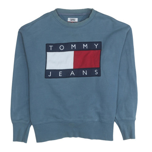 Tommy Jeans Men's Blue Logo Crew Neck Sweatshirt Size M
