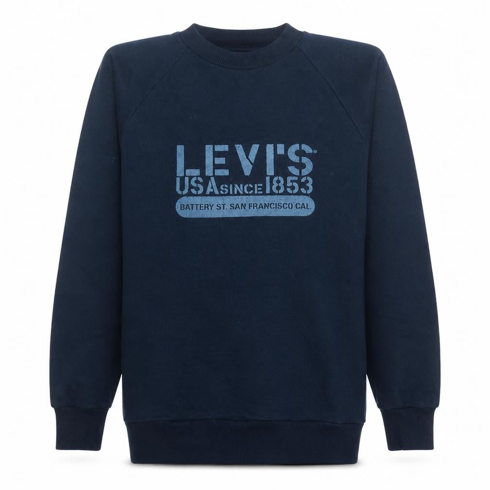 Levi's Men's Blue Crew Neck Pullover Graphic Sweatshirt M