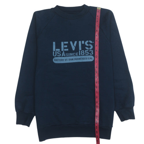 Levi's Men's Blue Crew Neck Pullover Graphic Sweatshirt M