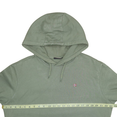 Napapijri Men’s Green Pullover Hoodie Fleece Lined M Excellent