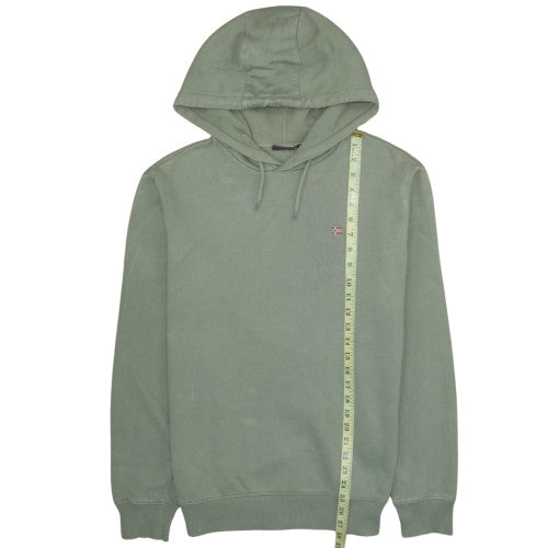 Napapijri Men’s Green Pullover Hoodie Fleece Lined M Excellent