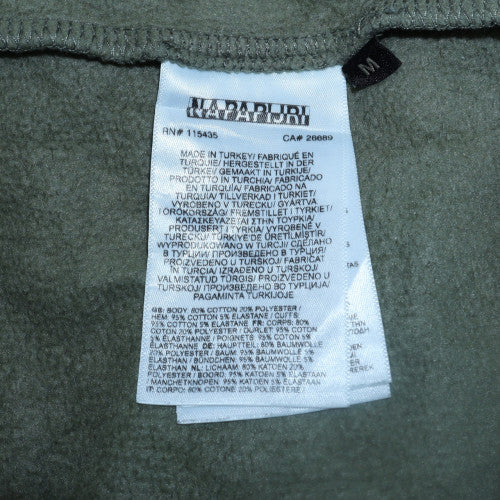 Napapijri Men’s Green Pullover Hoodie Fleece Lined M Excellent