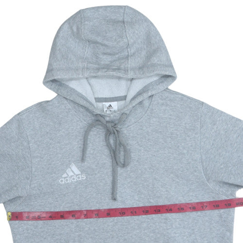 Adidas Men's Grey Small Pullover Hoodie Logo Fleece Sweatshirt