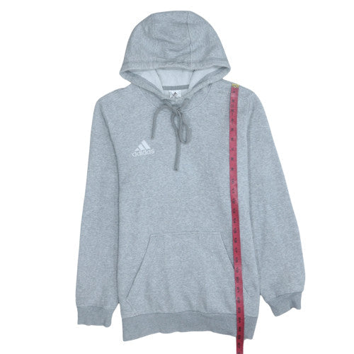 Adidas Men's Grey Small Pullover Hoodie Logo Fleece Sweatshirt