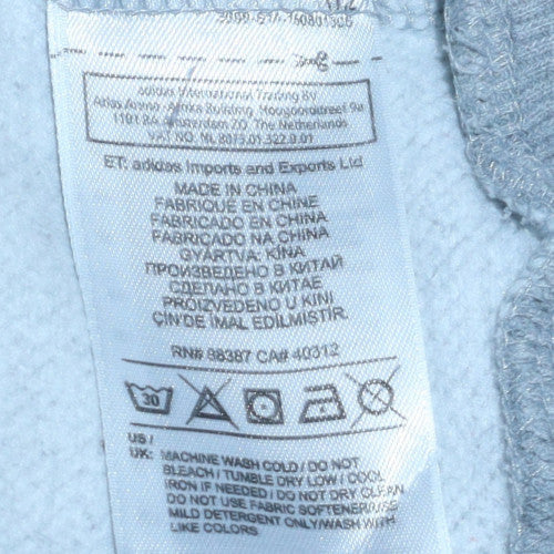 Adidas Men's Grey Small Pullover Hoodie Logo Fleece Sweatshirt