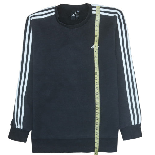 adidas Mens Black Crew Neck Long Sleeve Pullover Sweatshirt L